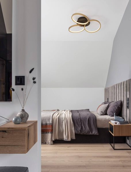 Nowoczesna lampa sufitowa Croix rings LED 28W 3000K złota czarna