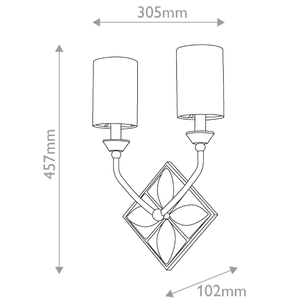 Podwójny kinkiet do łazienki Eplison QN-EPSILON-2WB-AB IP44 mosiądz