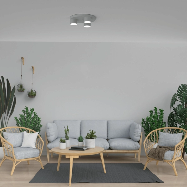 Biała lampa sufitowa Dixie minimalistyczna do gabinetu