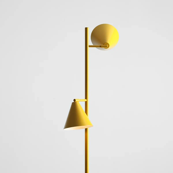 Stojąca lampa do salonu FORM 1108A14_2 stożkowa żółta