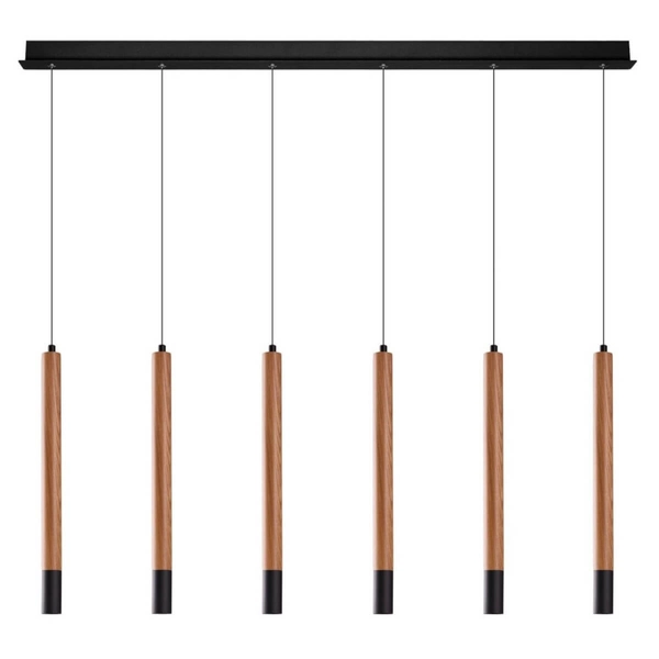 Wisząca lampa nad stół Izolda AZ3340 LED 27W 3100K sople drewniana czarna