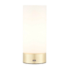 Stołowa lampa tuba Dara 69520 USB ściemnialna mosiądz biały