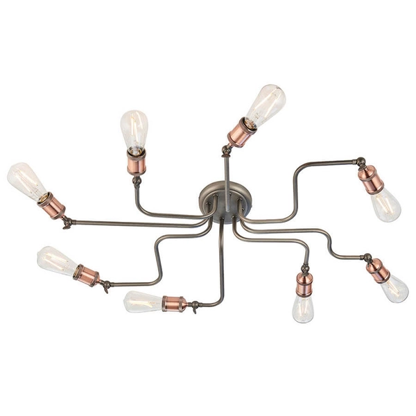 Wielopunktowa lampa sufitowa Hal 81610 retro miedziany cyna