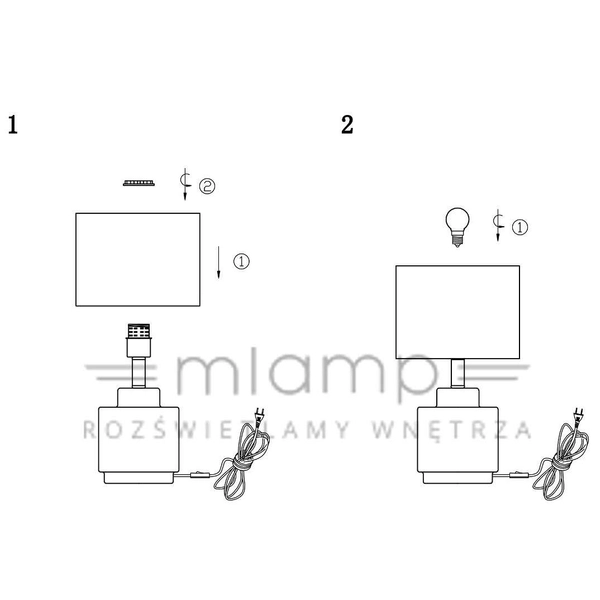 Biurkowa LAMPKA stojąca COUS 106606 Markslojd abażurowa LAMPA stołowa biała niebieska antyczna