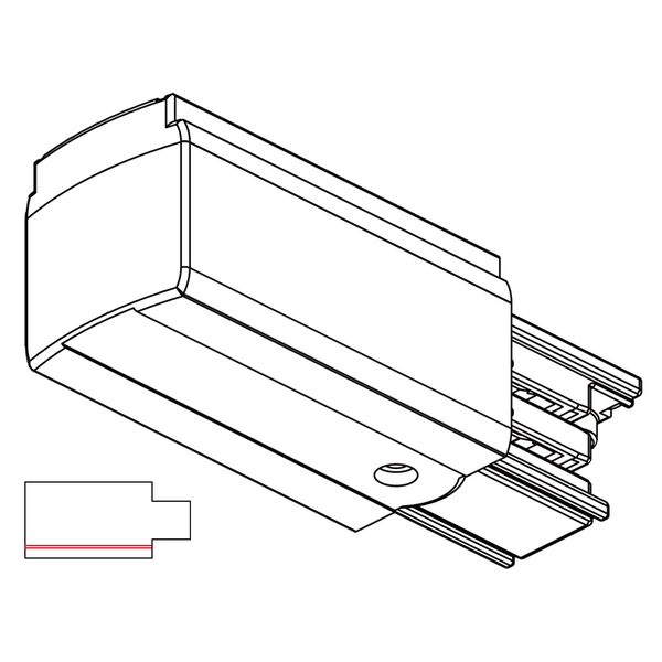 Zasilanie szynoprzewodu uziemienie prawe 8107 Shilo 3-faz czarne