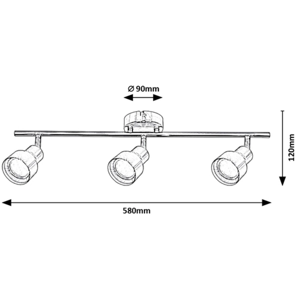 Sufitowa lampa regulowana Blake 3185 3-punktowy plafon do biura chrom