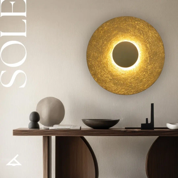 Okrągły kinkiet ścienny Sole 41514 LED 7W 3000K dysk złoty