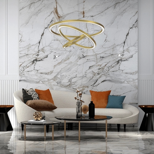 Lampa wisząca Galaxia ML8425 ring do salonu LED 85W złoty