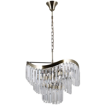 LAMPA wisząca SABRIGA PND-44544-8 Italux glamour OPRAWA na łańcuchu ZWIS kryształki crystals brąz antyczny