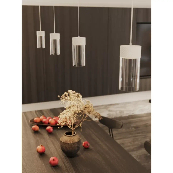Minimalistyczna lampa wisząca FUSION P0646 LED 7W 3000K biała