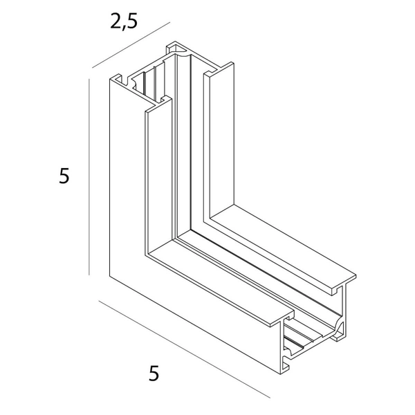 Magnetyczny kątownik do szyn ściana/sufit MAX NT0014 czarny