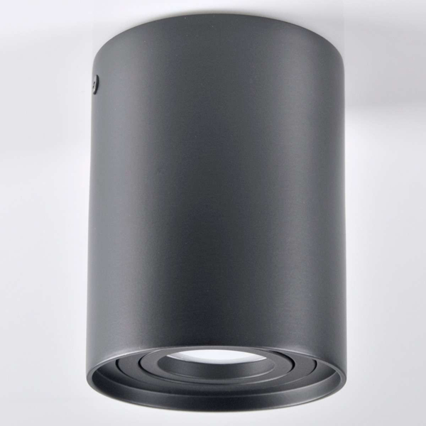 Sufitowa LAMPA natynkowa HADAR 313102 Polux metalowa OPRAWA spot okrągła tuba plafon czarny
