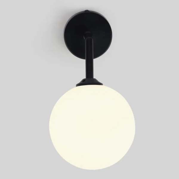 Kinkiet lampa ścienna DORADO LP-002/1W BK Light prestige loftowa oprawa szklana kula czarna biała