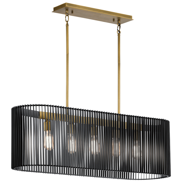 Lampa wisząca podłużna QN-LINARA-ISLE-BK czarna mosiądz