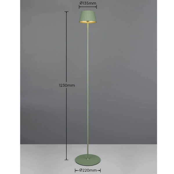 Stojąca lampa ledowa Suarez R47706149 LED 2W 3000K IP44 zielona