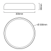 Ledowy minimalistyczny plafon Cedrone OR85969 LED 25W 3000-6500K szary