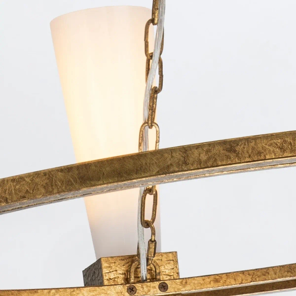 Łańcuchowa lampa wisząca Kristy KRISTY4-DG-OPAL tubki biała złota