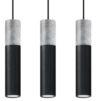 Skandynawska LAMPA wisząca SL.0652 metalowa OPRAWA tuby zwis beton czarny