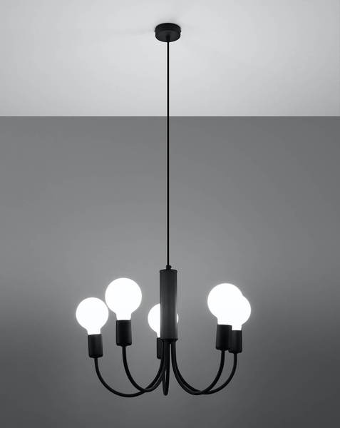 LAMPA wisząca SL.0855 metalowa OPRAWA świecznikowy zwis czarny