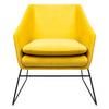Tkaninowy fotel do sypialni Emma MSE011000308.V20 King Home welurowy żółty