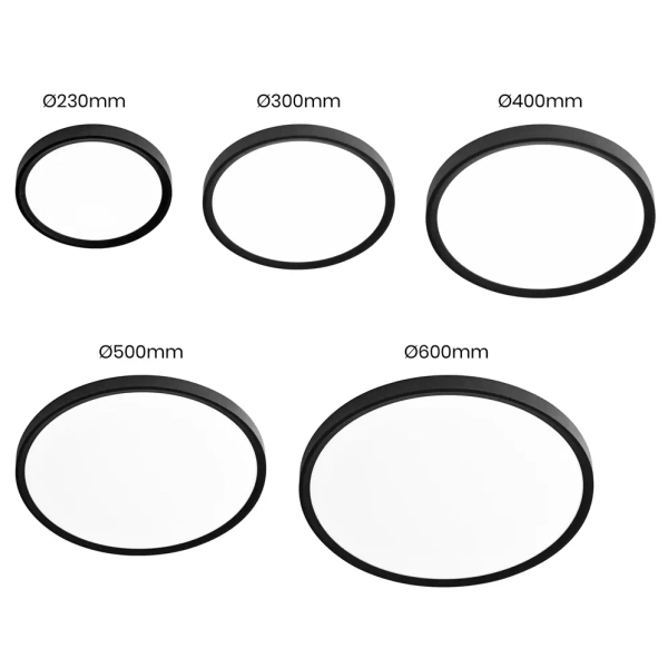 Minimalistyczny plafon MAQ ML0438 LED 18W 3000-6500K IP40 do jadalni czarny