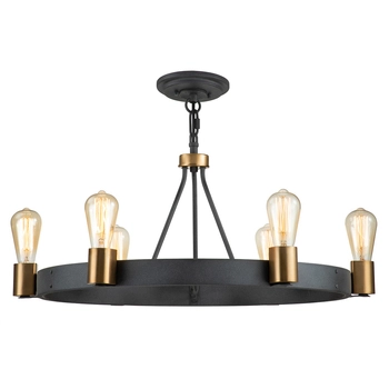 Wisząca lampa półplafon QN-SILAS-6P-DZ czarny złoty