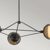 Designerska wisząca lampa Perth ALM-PERTH3-BK rattan czarna