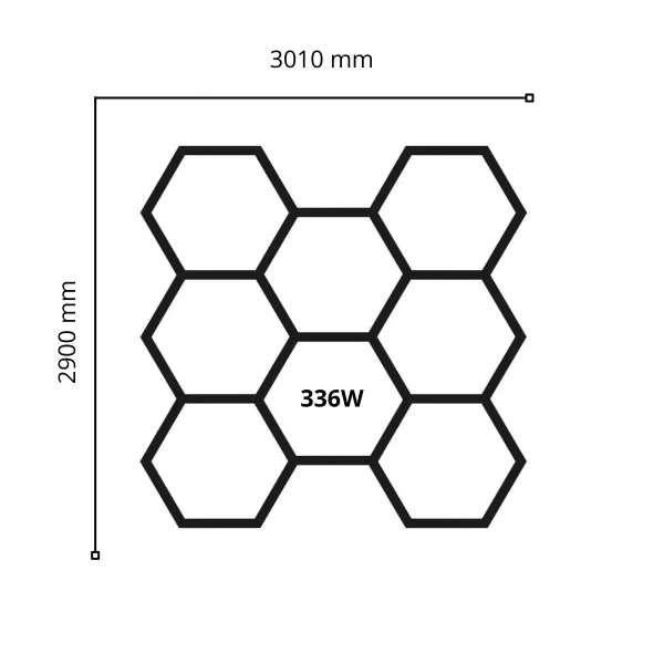 Sufitowa lampa geometryczna HEX-565-Y15-V13-PS1 LED 336W 4000K IP54 biała