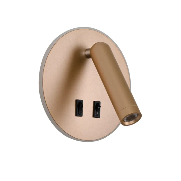 Metalowa lampa ścienna Furla WL-53742-1-GD LED 8W 3000K z włącznikiem złota