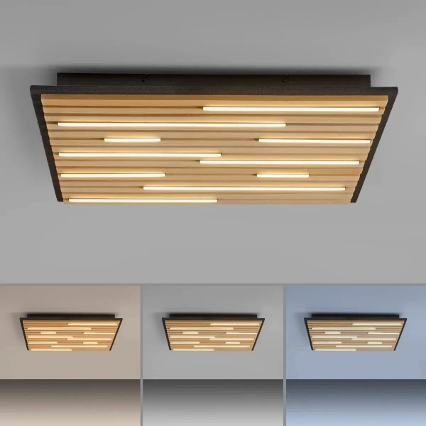 Sufitowa lampa sterowana pilotem Q-AKUSTIK brązowa 6423-79 1xLED 35W 2700-5000K kwadratowa