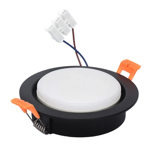 Okrągła oprawa sufitowa 1294 metalowa podtynkowa czarna