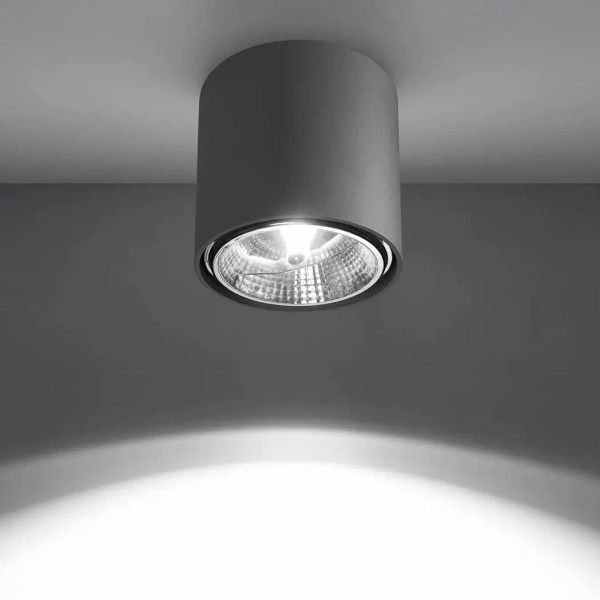 Sufitowa LAMPA downlight SL.0696 natynkowa OPRAWA tuba metalowa szara