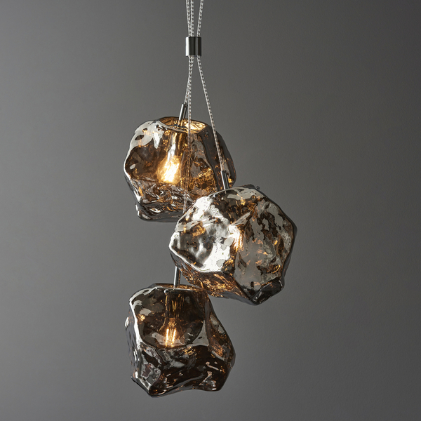 Lampa wisząca Rock 97657 Endon 3-punktowa zwis kamienie chrom