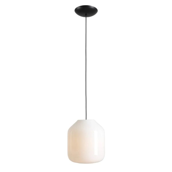 Wisząca lampa czarna biała FLASK 1xE27 szklana industrialna 8500G1_L