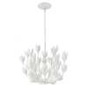 Żyrandol do salonu Flora QN-FLORA3-WHT kwiaty metalowe białe