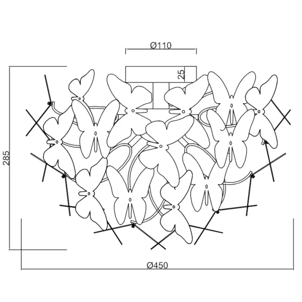 Sufitowa lampa do pokoju dziecięcego Butterfly R60213017 motyle multikolor