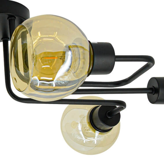 Szklana lampa sufitowa Tango 3040/6 BL 21QG loftowe kule szklane czarne