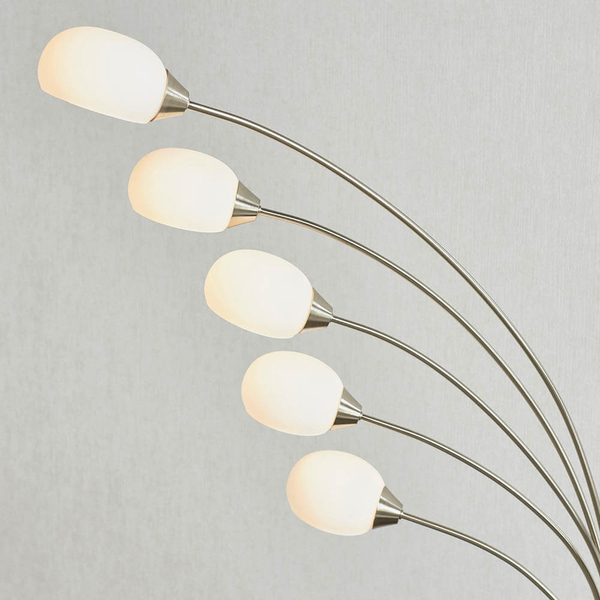 Łukowa lampa podłogowa Jaspa 76568 LED 5,5W 3000K srebrny biały