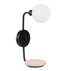 Loftowa lampa ścienna Ponio do gabinetu ball czarna biała