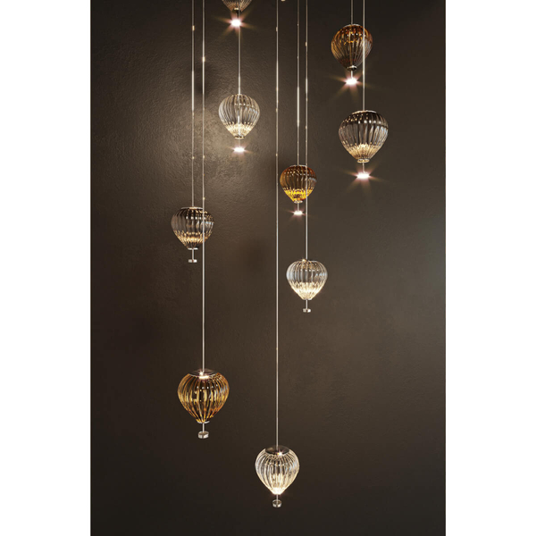 Szklana lampa wisząca Palloncini P0576 LED 11W 3000K biały przydymiony