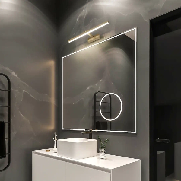 Łazienkowy kinkiet nad lustro 1090 LED 12W 4000K podłużna IP44 złoty