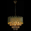 Kryształowa lampa wisząca Bari 6230/4 TR glamour okrągła złota