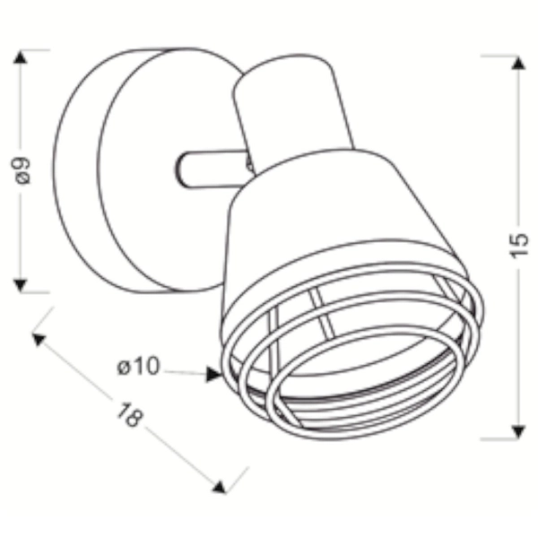 Loftowa lampa ścienna NERIA 91-81384 regulowana metalowy czarny miedziany