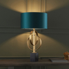 Stołowa lampa ringi L&-195221 Light& z abażurem morskim złota