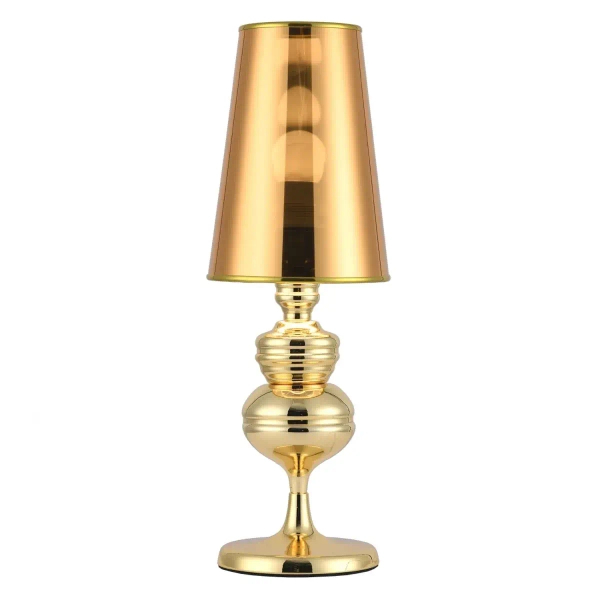 Stołowa lampa pałacowa Queen MT-8046-25 gold Step z abażurem złota