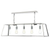 Szklana wisząca lampa Academy ACA0544 metalowa na łańcuchu srebrna