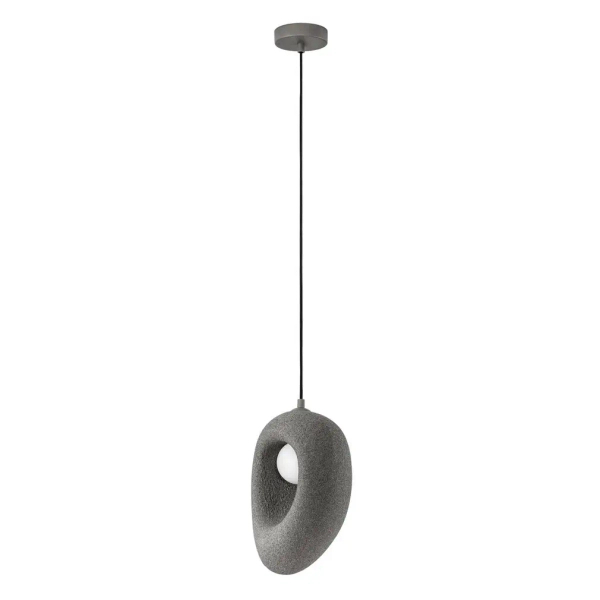 Owalna wisząca lampa LONTIZA LE45335 nad wyspę do jadalni szara