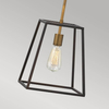 Industrialna lampa wisząca Fulton HK-FULTON-P metalowa mosiądz czarna