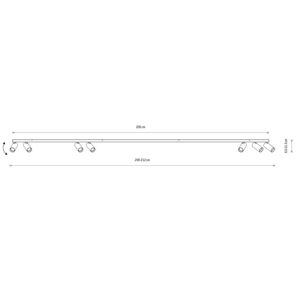 Nasufitowa lampa na listwie Fourty 11470 metalowa jedwabisty grafit