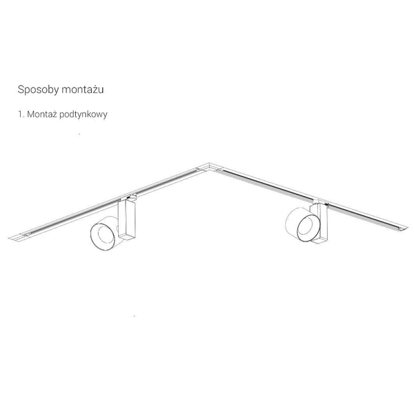 Szynoprzewód sufitowy 2m COMMERCIAL TRACK LIGHTS SYSTEM 8694 Nowodvorski 3-fazowa podtynkowa listwa 230V czarna